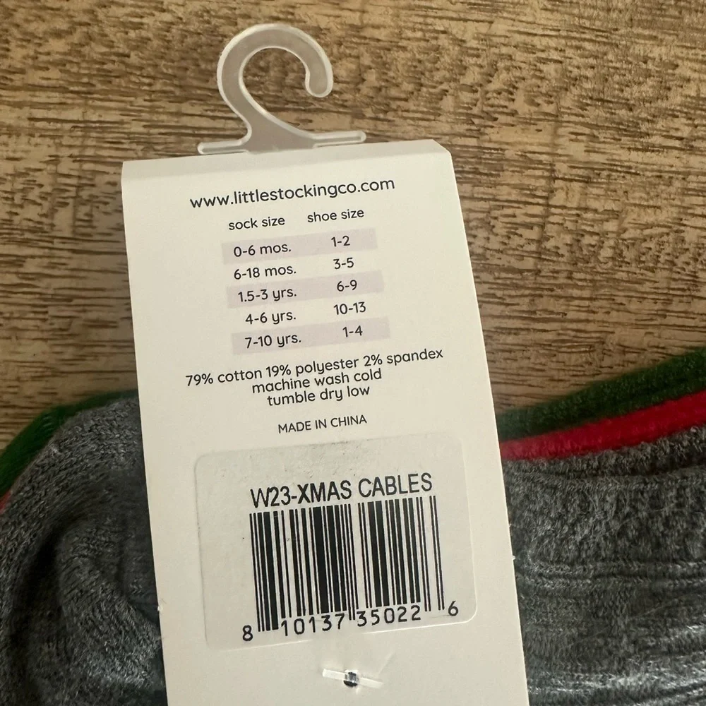 Little Stocking Co. Christmas Cable Knit Knee High Socks | Size 0–6 Months | NWT